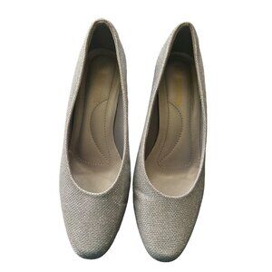 Dreampairs Mila Silver Glitter Slip On Shoes, Size 10